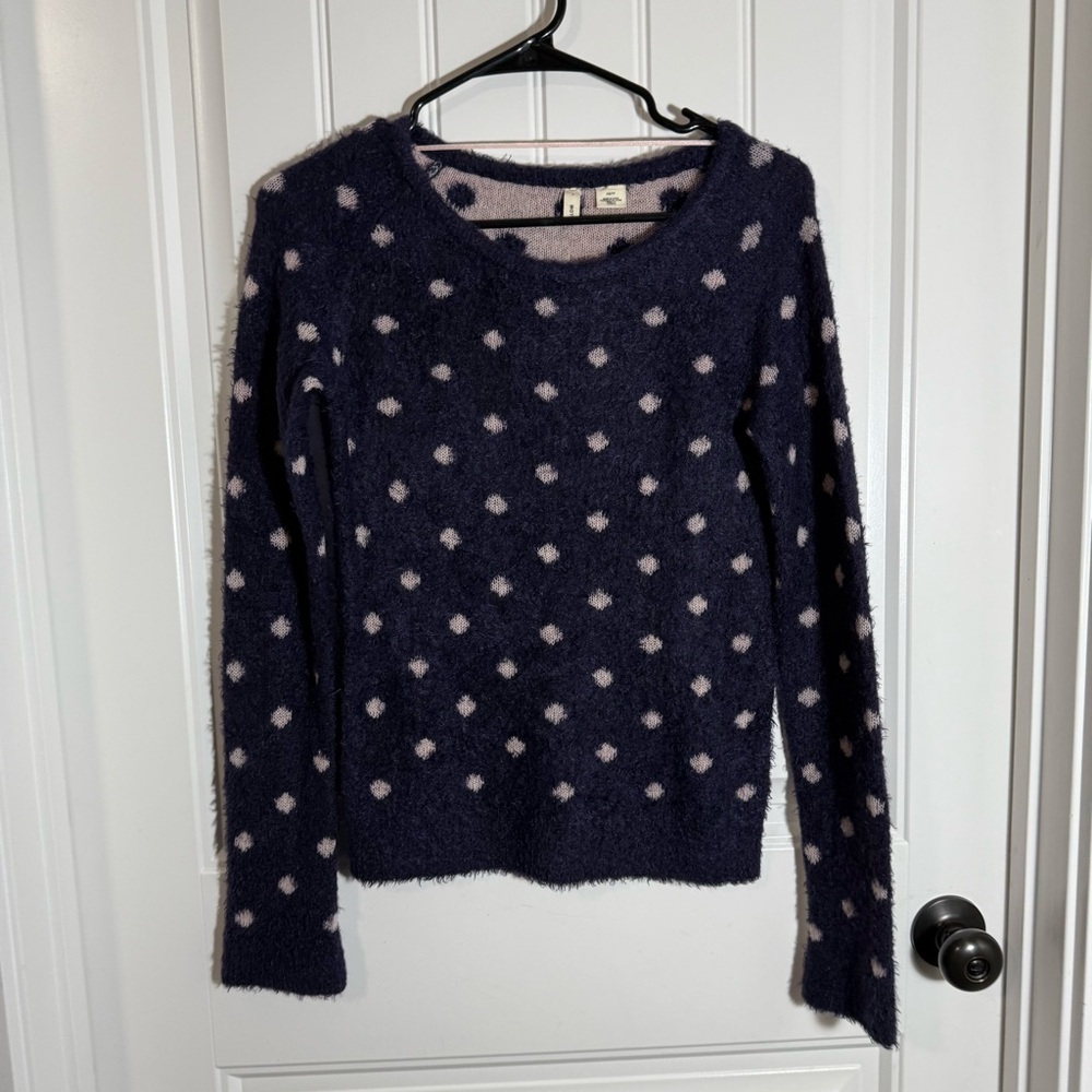 Anthropologie Navy Blue Polka Dot - Picture 2 of 5